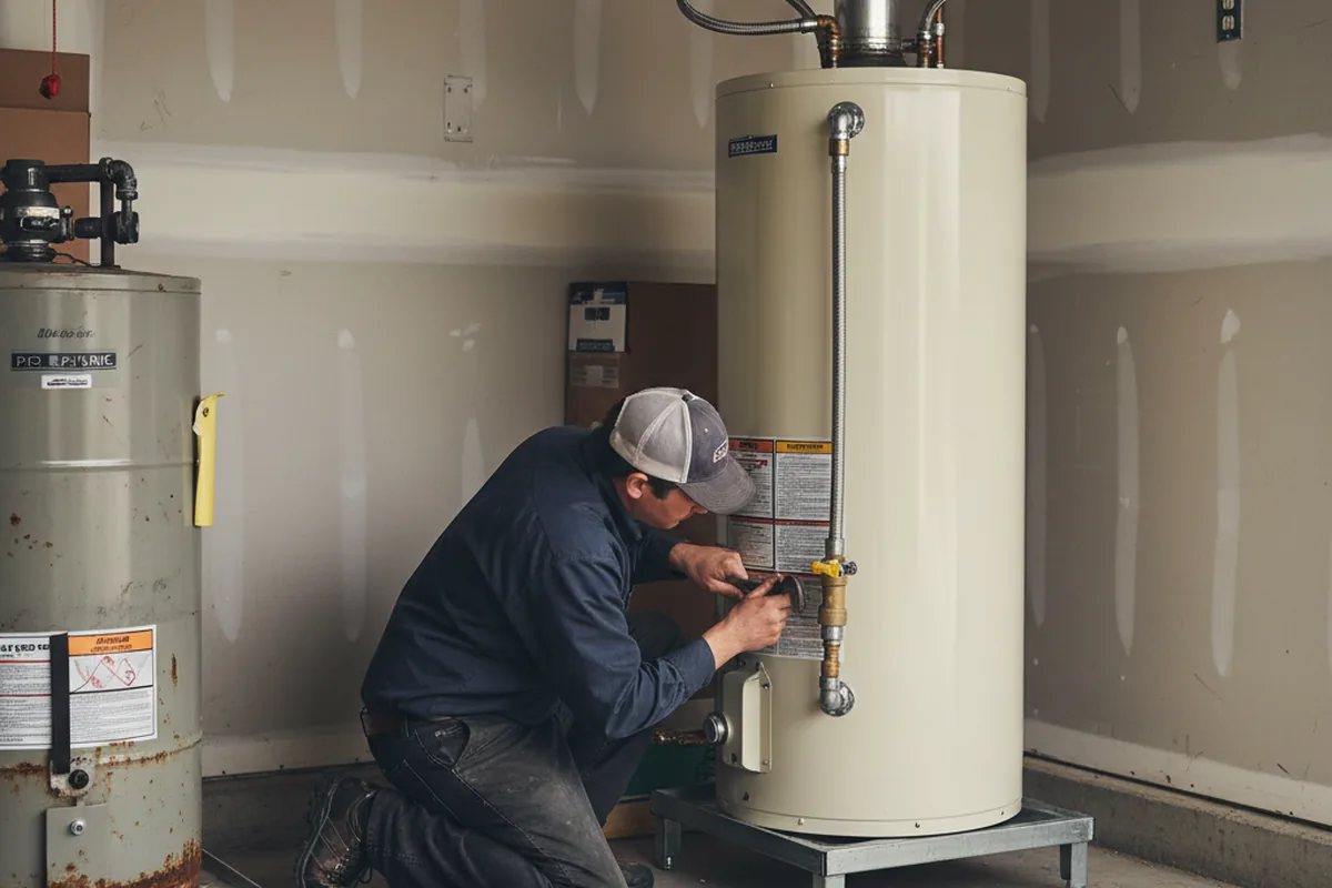 Water heater and shutoff valve replacement in Huffman